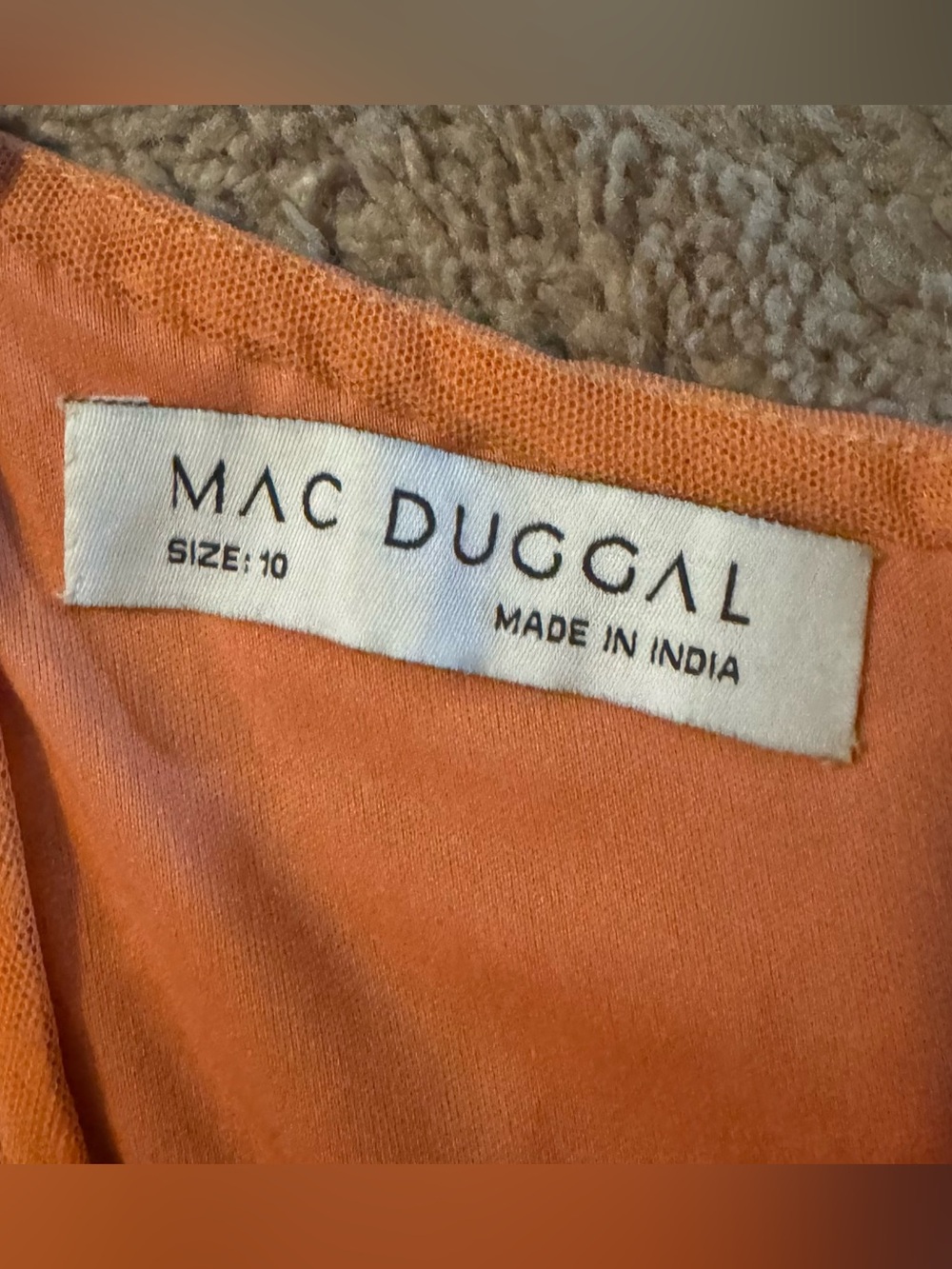 Mac Duggal Orange One-Shoulder Floral Sequin Evening Gown - Picture 4 of 6